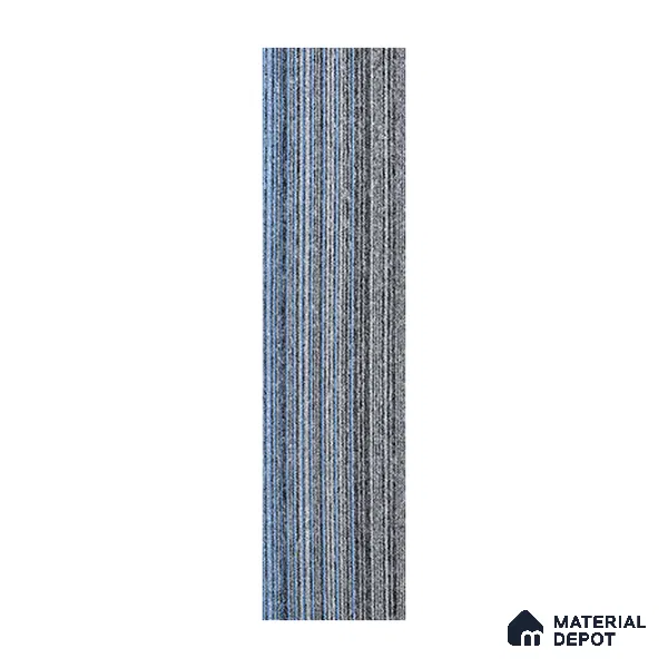 Grey/Blue Carpet Tile CF 00101 D 33.3 x 100 cm | PVC Glass Enforced Backing 100% Solution Dyed PP - 5 mm | 10 Year Carpet Wear Warranty