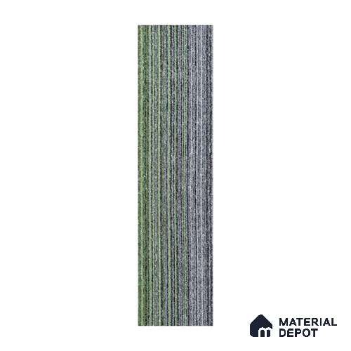 Grey/Green Carpet Tile CF 00101 E  33.3 x 100 cm | PVC Glass Enforced Backing 100% Solution Dyed PP - 5 mm | 10 Year Carpet Wear Warranty