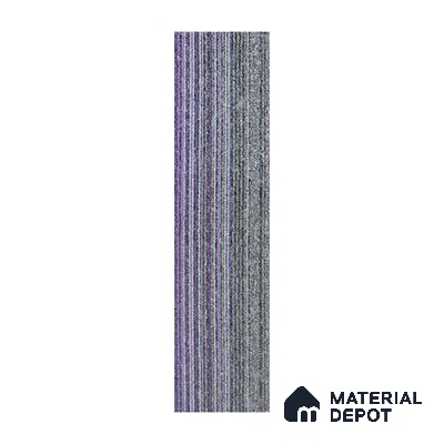 Grey/Purple Carpet Tile CF 00101 F  33.3 x 100 cm | PVC Glass Enforced Backing 100% Solution Dyed PP - 5 mm | 10 Year Carpet Wear Warranty