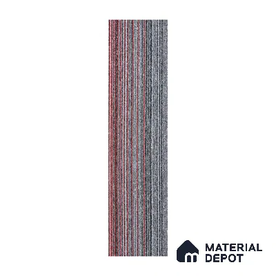 Grey/Red Carpet Tile CF 00101 G  33.3 x 100 cm | PVC Glass Enforced Backing 100% Solution Dyed PP - 5 mm | 10 Year Carpet Wear Warranty