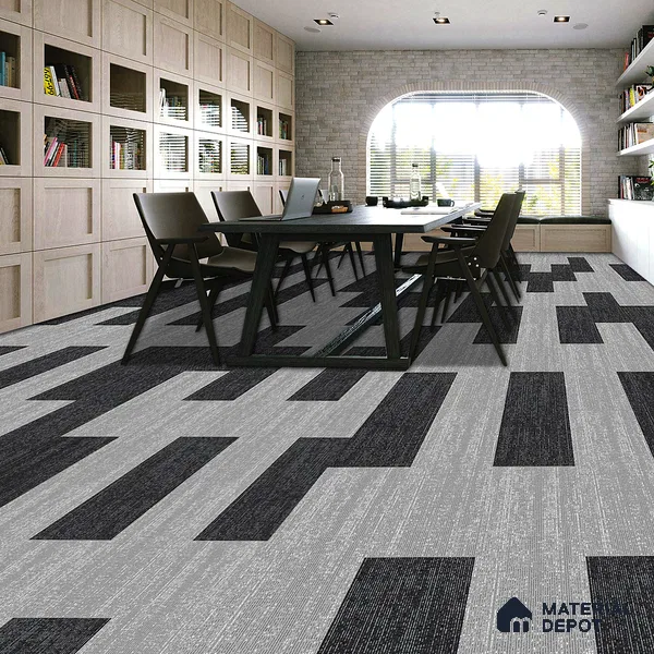 Light Grey Carpet Tile CF 00103 25 x 100 cm | PVC (Glass Enforced) Backing 100% Solution Dyed Nylon - 7 mm | 10 Year Carpet Wear Warranty