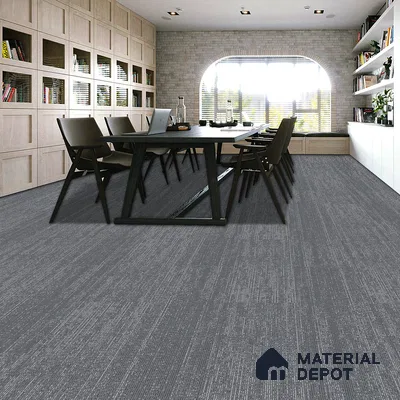 Dark Grey Carpet Tile CF 00103 B 25 x 100 cm | PVC (Glass Enforced) Backing 100% Solution Dyed Nylon - 7 mm | 10 Year Carpet Wear Warranty