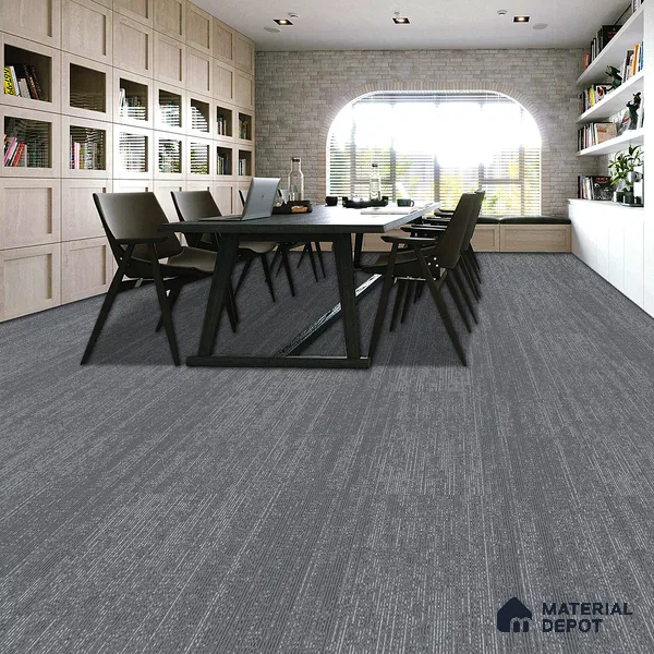 Dark Grey Carpet Tile CF 00103 B 25 x 100 cm | PVC (Glass Enforced) Backing 100% Solution Dyed Nylon - 7 mm | 10 Year Carpet Wear Warranty