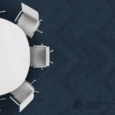 Blue Carpet Tile CF 00103 D 25 x 100 cm | PVC (Glass Enforced) Backing 100% Solution Dyed Nylon - 7 mm | 10 Year Carpet Wear Warranty