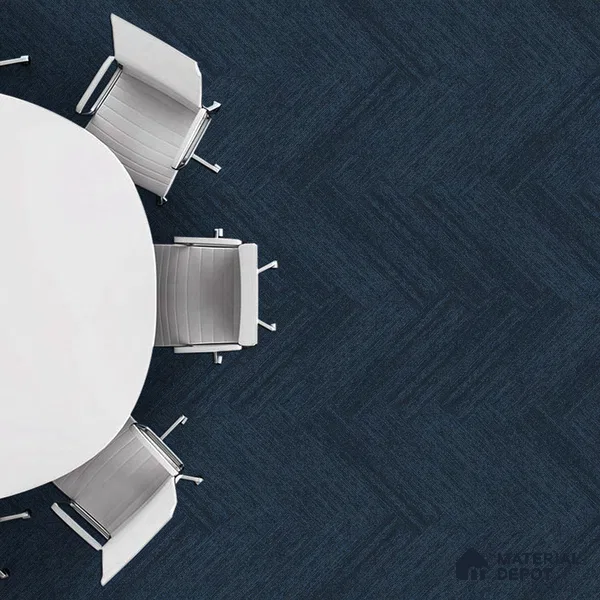 Blue Carpet Tile CF 00103 D 25 x 100 cm | PVC (Glass Enforced) Backing 100% Solution Dyed Nylon - 7 mm | 10 Year Carpet Wear Warranty