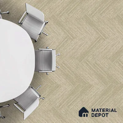 Beige Carpet Tile CF 00103 E 25 x 100 cm | PVC (Glass Enforced) Backing 100% Solution Dyed Nylon - 7 mm | 10 Year Carpet Wear Warranty