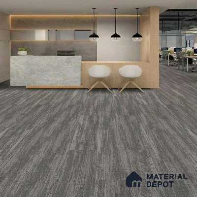 Grey 100 x 25 cm Carpet Tile | E+ Backing 100 % Duratron Nylon - 4.9 mm | 10 Year Carpet Wear Warranty