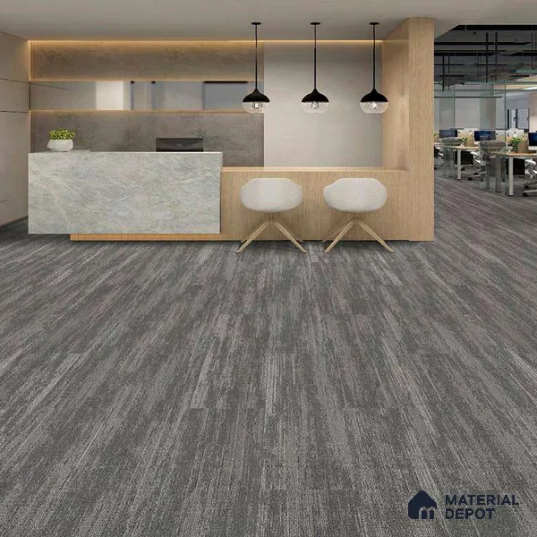 Grey 100 x 25 cm Carpet Tile | E+ Backing 100 % Duratron Nylon - 4.9 mm | 10 Year Carpet Wear Warranty