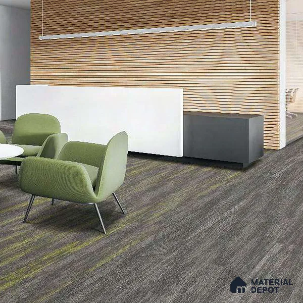 Grey/L.Green 100 x 25 cm Carpet Tile | E+ Backing 100 % Duratron Nylon - 4.9 mm | 10 Year Carpet Wear Warranty