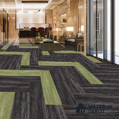 Lime Green 100 x 25 cm Carpet Tile | E+ Backing 100 % Duratron Nylon - 4.9 mm | 10 Year Carpet Wear Warranty