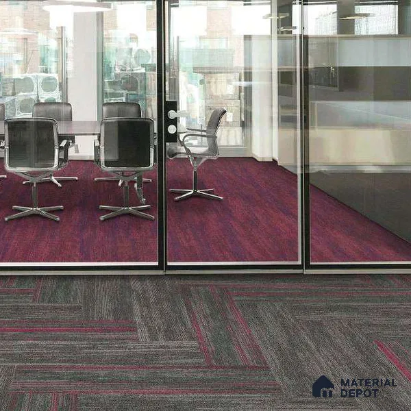 Purple 100 x 25 cm Carpet Tile | E+ Backing 100 % Duratron Nylon - 4.9 mm | 10 Year Carpet Wear Warranty