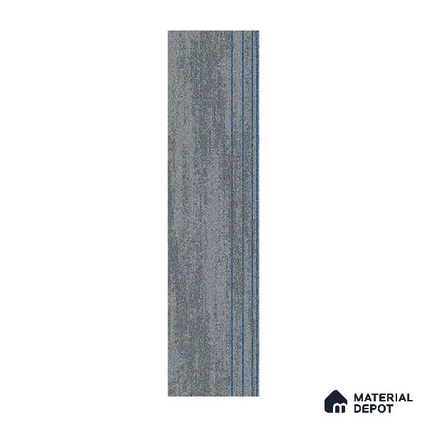 Grey/R.Blue Carpet Tile CF 00083 O 25 x 100 cm | E+ Backing 100 % Duratron Nylon - 4.9 mm | 10 Year Carpet Wear Warranty