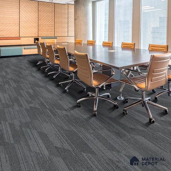 Light Grey Carpet Tile CF 00100 B 25 x100 cm | PVC Backing & 100% Solution Dyed Nylon 6 Fibre - 5 mm | 10 Year Carpet Wear Warranty