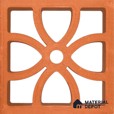 PTL-200 | Four Petal Terracotta Jali | 200 x 200 mm - 60 mm