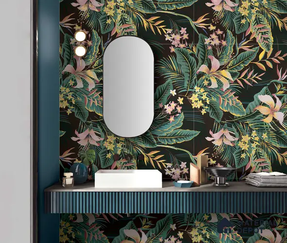 Tropical Wall Highlighter Tile TL 05743 Jewel Eternal Bloom 4 ft x 2 ft Vitrified Matte Finish - 9 mm | Suitable for Living Room, Bedroom, Bathroom & Foyer