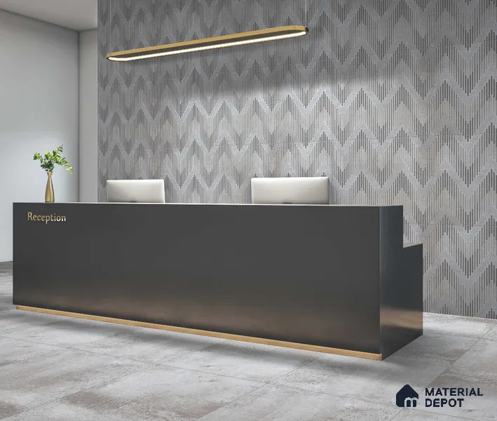 Highlighter Wall Tile TL 05737 Vitara Black Groove 4 ft x 2 ft Vitrified Matte Finish - 9 mm | Suitable For Bathroom, Accent/Feature Wall, Dining Area