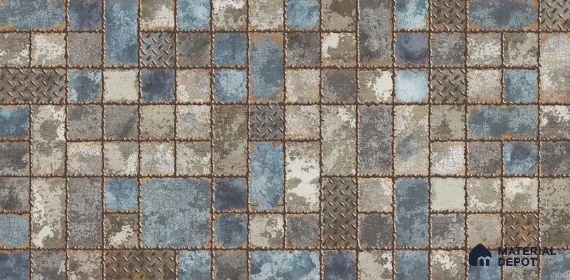 Highlighter Wall Tile TL 05735 Vitara Rusty Blue 4 ft x 2 ft Vitrified Matte Finish - 9 mm | Suitable For Bathroom, Accent/Feature Wall, Foyer