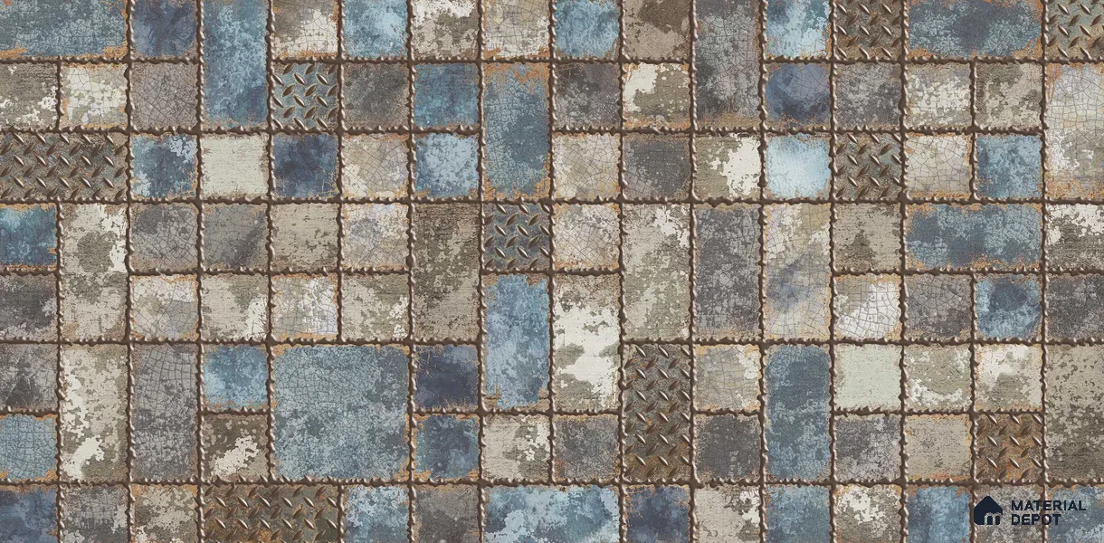 Highlighter Wall Tile TL 05735 Vitara Rusty Blue 4 ft x 2 ft Vitrified Matte Finish - 9 mm | Suitable For Bathroom, Accent/Feature Wall, Foyer