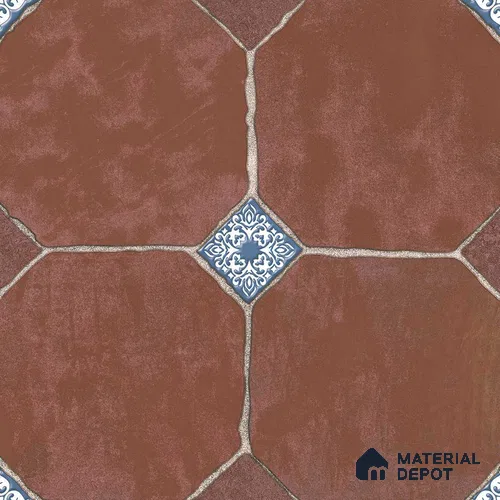 Multifired Moroccan Floor & Wall Tile TL 05720 Radiance Aurelia Azure 2 ft x 2 ft Vitrified Matte Finish - 9 mm | Suitable for Living Room, Bathroom, Kitchen & Backsplash