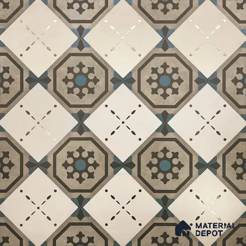Multifired Moroccan Floor & Wall Tile TL 05730 Radiance Classic Lepiz 2 ft x 2 ft Vitrified Matte Finish - 9 mm | Suitable for Living Room, Bathroom, Kitchen & Backsplash