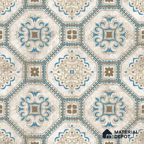 Multifired Moroccan Floor & Wall Tile TL 05724 Radiance Gilded Tesserae 2 ft x 2 ft Vitrified Matte Finish - 9 mm | Suitable for Living Room, Bathroom, Kitchen & Backsplash