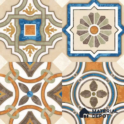 Multifired Moroccan Floor & Wall Tile TL 05726 B Radiance Pearl Gleam 2 ft x 2 ft Vitrified Matte Finish - 9 mm | Suitable For Kitchen, Balcony, Dining Area