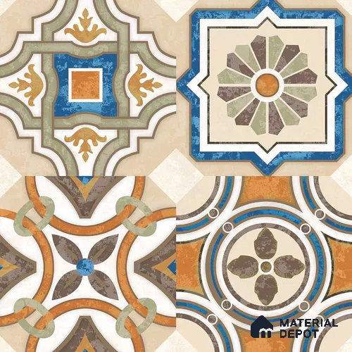 Multifired Moroccan Floor & Wall Tile TL 05726 B Radiance Pearl Gleam 2 ft x 2 ft Vitrified Matte Finish - 9 mm | Suitable for Living Room, Bathroom, Kitchen & Backsplash