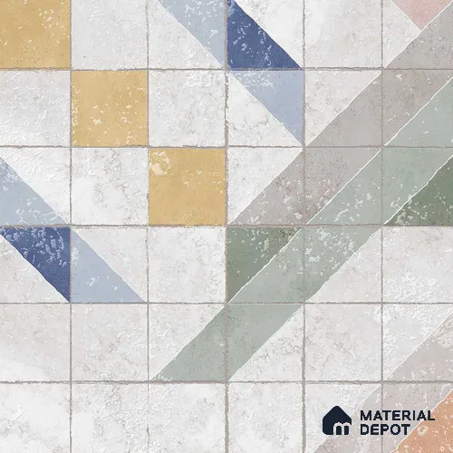 Multifired Moroccan Floor & Wall Tile TL 05721 Radiance Scroll Limeburst 2 ft x 2 ft Vitrified Matte Finish - 9 mm | Suitable For Kitchen, Accent/Feature Wall, Dining Area