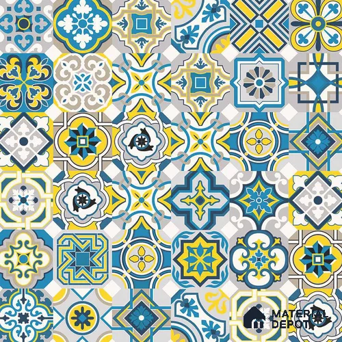 Multifired Moroccan Floor & Wall Tile TL 05688 Zellige Amber Azraq 12 x 12 inch Vitrified Matte Finish - 9 mm | Suitable for Living Room, Bathroom, Kitchen & Backsplash