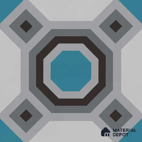 Multifired Moroccan Floor & Wall Tile TL 05695 Zellige Aqua Haven 12 x 12 inch Vitrified Matte Finish - 9 mm | Suitable for Living Room, Bathroom, Kitchen & Backsplash