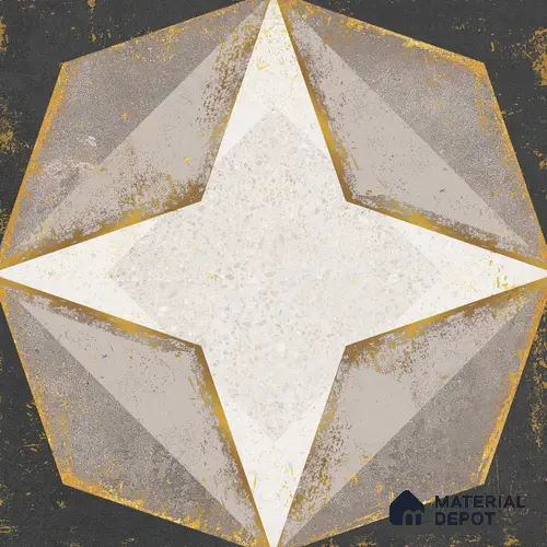 Multifired Moroccan Floor & Wall Tile TL 05675 B Zellige Dark Star 12 x 12 inch Vitrified Matte Finish - 9 mm | Suitable for Living Room, Bathroom, Kitchen & Backsplash