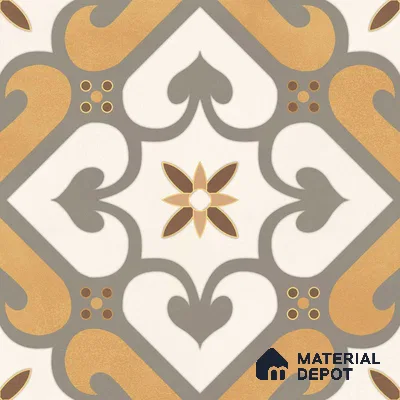 Multifired Moroccan Floor & Wall Tile TL 05678 B Zellige Ivory Lattice 1 ft x 1 ft Vitrified Matte Finish - 9 mm | Suitable for Kitchen, Bathroom, Balcony