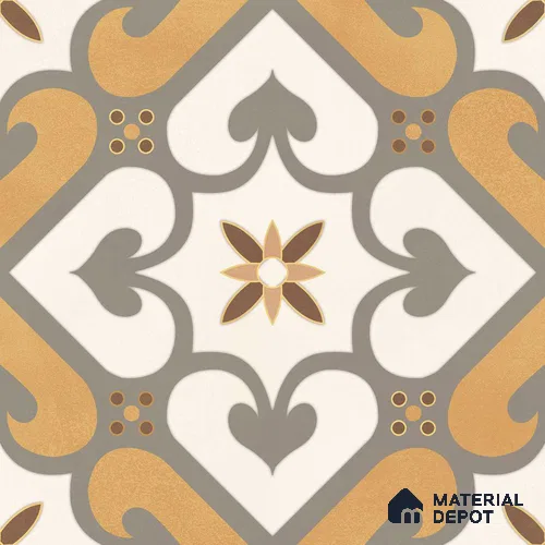 Multifired Moroccan Floor & Wall Tile TL 05678 B Zellige Ivory Lattice 12 x 12 inch Vitrified Matte Finish - 9 mm | Suitable for Living Room, Bathroom, Kitchen & Backsplash