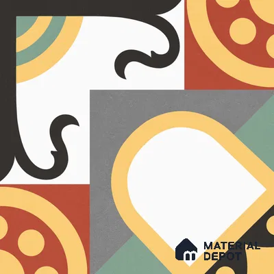 Multifired Moroccan Floor & Wall Tile TL 05705 Zellige Conceptual Art 12 x 12 inch Vitrified Matte Finish - 9 mm | Suitable for Living Room, Bathroom, Kitchen & Backsplash