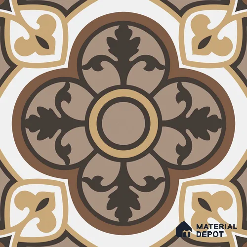 Multifired Moroccan Floor & Wall Tile TL 05703 Zellige Cream Damask 12 x 12 inch Vitrified Matte Finish - 9 mm | Suitable for Living Room, Bathroom, Kitchen & Backsplash