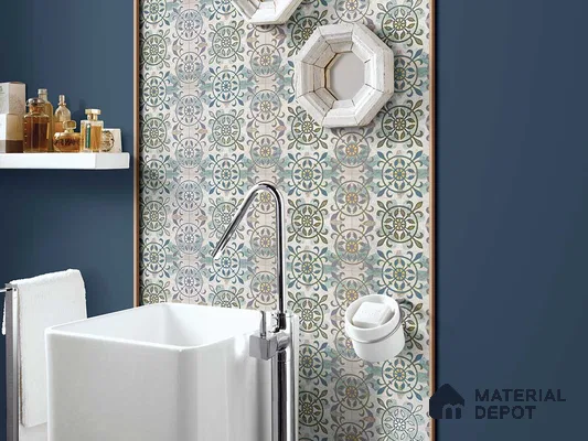 Multifired Moroccan Floor & Wall Tile TL 05674 Zellige Delaj 12 x 12 inch Vitrified Matte Finish - 9 mm | Suitable for Living Room, Bathroom, Kitchen & Backsplash