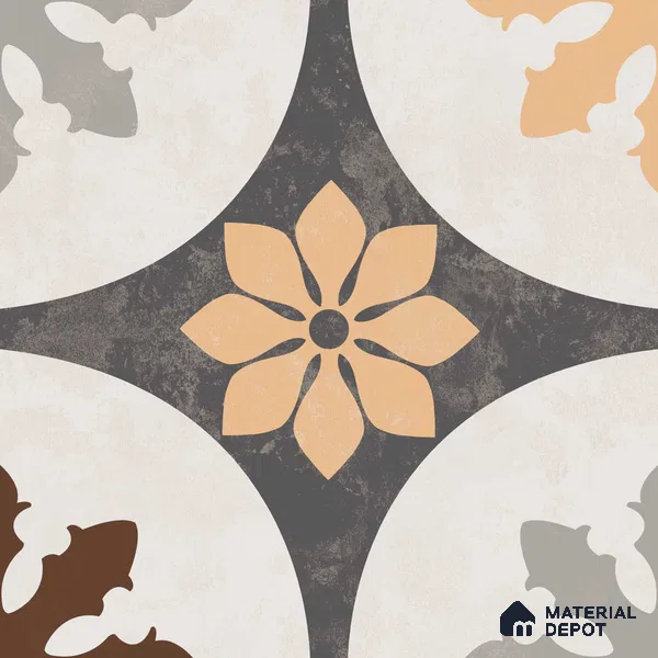 Multifired Moroccan Floor & Wall Tile TL 05717 Zellige Fall Foliage 12 x 12 inch Vitrified Matte Finish - 9 mm | Suitable for Living Room, Bathroom, Kitchen & Backsplash