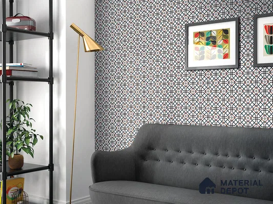 Multifired Moroccan Floor & Wall Tile TL 05696 B Zellige Blooming Lattice 1 ft x 1 ft Vitrified Matte Finish - 9 mm | Suitable for Kitchen, Bathroom, Balcony