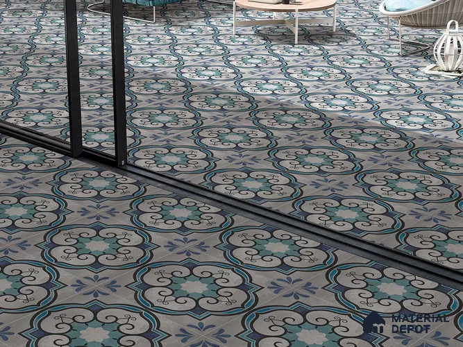 Multifired Moroccan Floor & Wall Tile TL 05699 Zellige Forest Sapphire 1 ft x 1 ft Vitrified Matte Finish - 9 mm | Suitable for Kitchen, Bathroom, Balcony