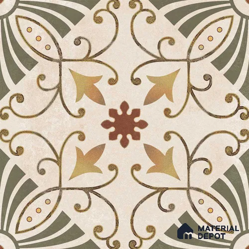 Multifired Moroccan Floor & Wall Tile TL 05672 Zellige Freedom Green 12 x 12 inch Vitrified Matte Finish - 9 mm | Suitable for Living Room, Bathroom, Kitchen & Backsplash