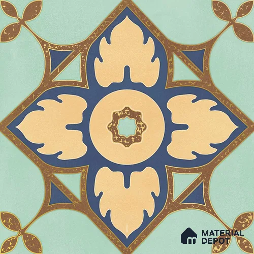 Multifired Moroccan Floor & Wall Tile TL 05677 Zellige Indigo Batik 12 x 12 inch Vitrified Matte Finish - 9 mm | Suitable for Living Room, Bathroom, Kitchen & Backsplash