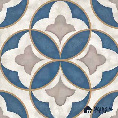 Multifired Moroccan Floor & Wall Tile TL 05702 Zellige Iris Design 12 x 12 inch Vitrified Matte Finish - 9 mm | Suitable for Living Room, Bathroom, Kitchen & Backsplash