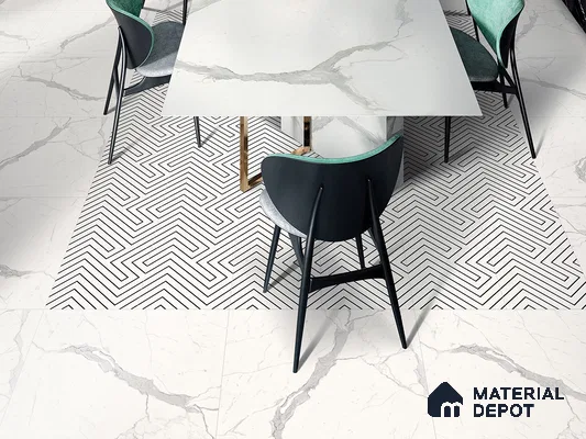 Multifired Moroccan Floor & Wall Tile TL 05682 Zellige Light Onyx 1 ft x 1 ft Vitrified Matte Finish - 9 mm | Suitable for Kitchen, Bathroom, Balcony