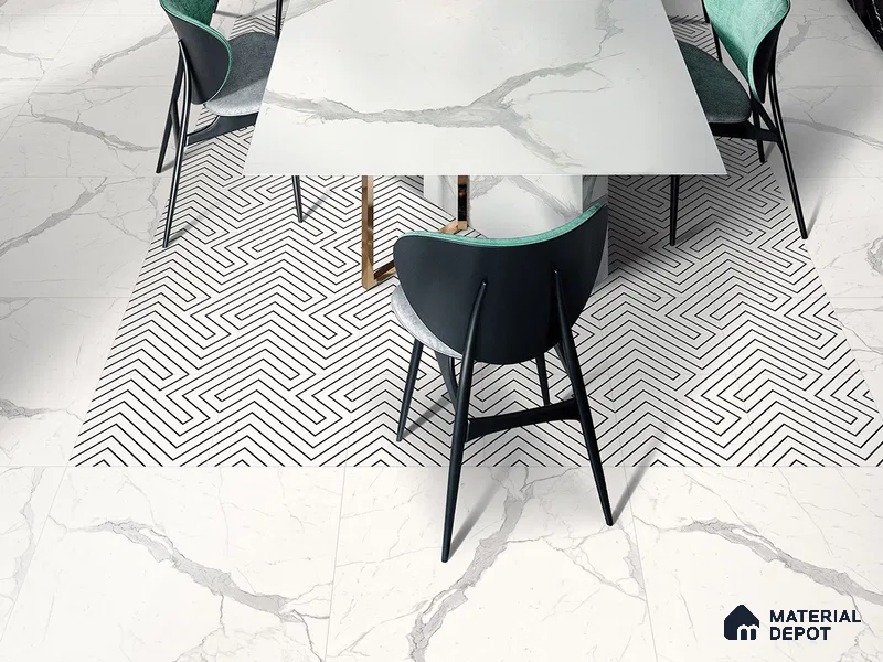 Multifired Moroccan Floor & Wall Tile TL 05682 Zellige Light Onyx 1 ft x 1 ft Vitrified Matte Finish - 9 mm | Suitable for Kitchen, Bathroom, Balcony