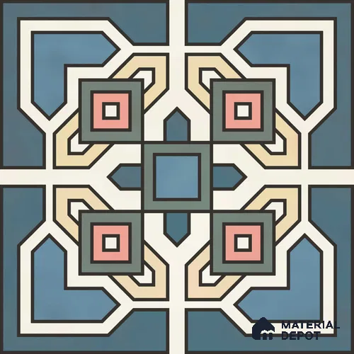 Multifired Moroccan Floor & Wall Tile TL 05713 Zellige Moorish Patterns 1 ft x 1 ft Vitrified Matte Finish - 9 mm | Suitable for Kitchen, Bathroom, Balcony