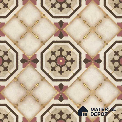 Multifired Moroccan Floor & Wall Tile TL 05668 B Zellige Prismatic Rust 1 ft x 1 ft Vitrified Matte Finish - 9 mm | Suitable for Kitchen, Bathroom, Balcony