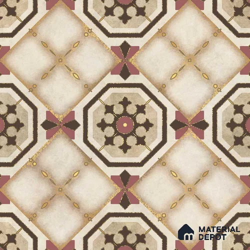 Multifired Moroccan Floor & Wall Tile TL 05668 B Zellige Prismatic Rust 12 x 12 inch Vitrified Matte Finish - 9 mm | Suitable for Living Room, Bathroom, Kitchen & Backsplash