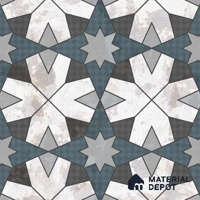 Multifired Moroccan Floor & Wall Tile TL 05708 Zellige Prismatic Green 12 x 12 inch Vitrified Matte Finish - 9 mm | Suitable for Living Room, Bathroom, Kitchen & Backsplash