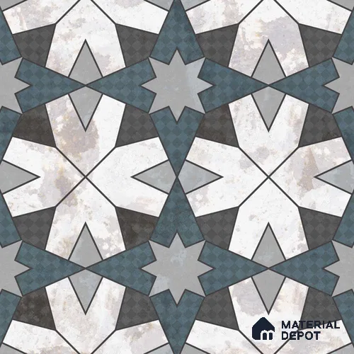 Multifired Moroccan Floor & Wall Tile TL 05708 Zellige Prismatic Green 1 ft x 1 ft Vitrified Matte Finish - 9 mm | Suitable for Kitchen, Bathroom, Balcony
