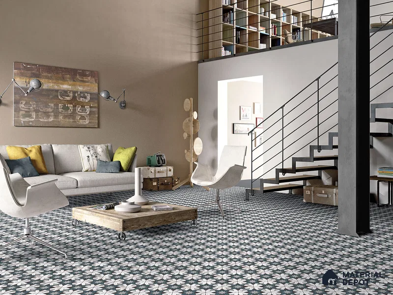 Multifired Moroccan Floor & Wall Tile TL 05708 Zellige Prismatic Green 12 x 12 inch Vitrified Matte Finish - 9 mm | Suitable for Living Room, Bathroom, Kitchen & Backsplash